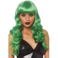 Misfit Long Wavy Bang Wig O/s Green