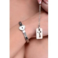 Cuffed Locking Bracelet, Key Necklace Tungsten Steel