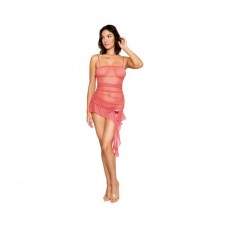 Sparkle Stretch Mesh Chemise W/ Shirring Watermelon O/s