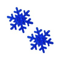 Neva Nude Pasties Snowflake Glitter Blue