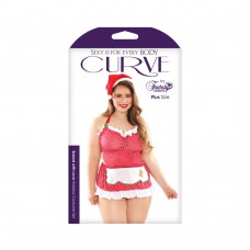 Santa's Helper Costume Set; Hat, Apron Back Dress, And Ruffled Panty